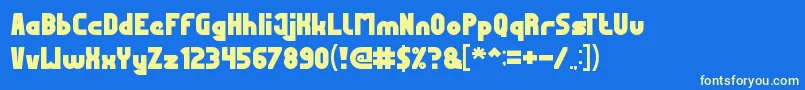 MostFamous-fontti – keltaiset fontit sinisellä taustalla