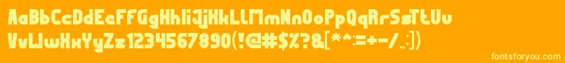 MostFamous Font – Yellow Fonts on Orange Background