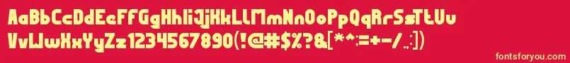 MostFamous Font – Yellow Fonts on Red Background