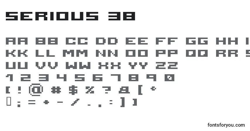 Schriftart Serious 3b – Alphabet, Zahlen, spezielle Symbole