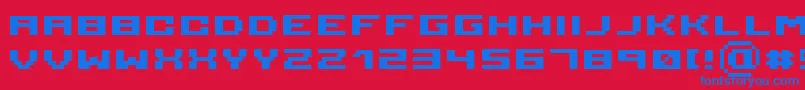 Fonte Serious 3b – fontes azuis em um fundo vermelho