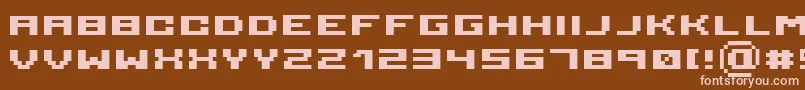 Weitere Informationen zur Serious 3b-Schriftart Serious 3b-Schriftart – Rosa Schriften auf braunem Hintergrund