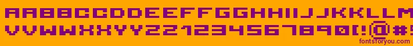 Serious 3b Font – Purple Fonts on Orange Background
