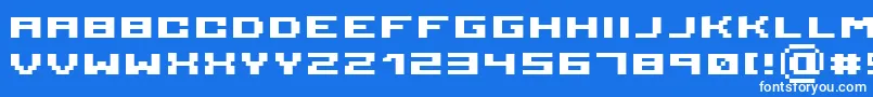 Serious 3b Font – White Fonts on Blue Background