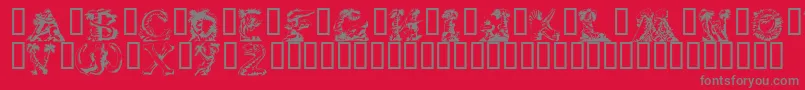 フォントLostw – 赤い背景に灰色の文字