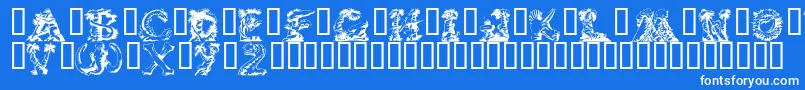 Lostw-Schriftart – Weiße Schriften auf blauem Hintergrund