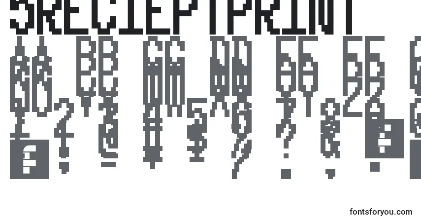 Czcionka 5recieptprint – alfabet, cyfry, specjalne znaki
