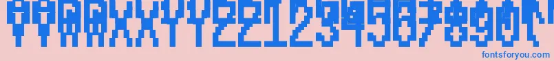 フォント5recieptprint – ピンクの背景に青い文字