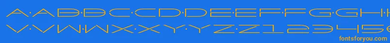 Factorexpand Font – Orange Fonts on Blue Background