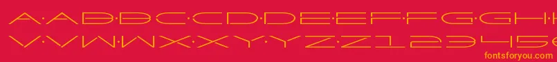 Factorexpand-Schriftart – Orangefarbene Schriften auf rotem Hintergrund