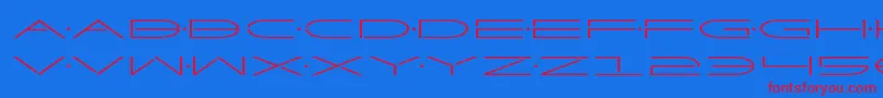 Factorexpand Font – Red Fonts on Blue Background