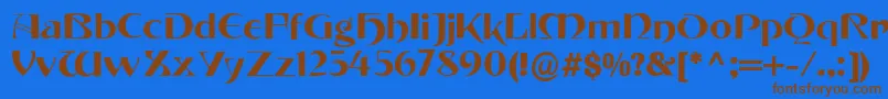 Tintoretto Font – Brown Fonts on Blue Background