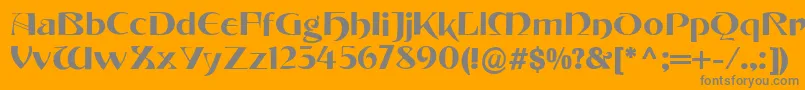 Tintoretto-Schriftart – Graue Schriften auf orangefarbenem Hintergrund