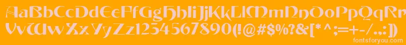 Tintoretto Font – Pink Fonts on Orange Background