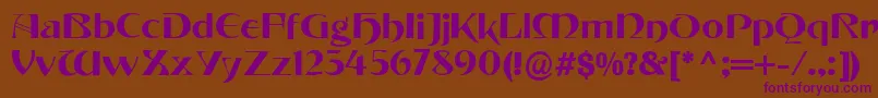 Tintoretto-Schriftart – Violette Schriften auf braunem Hintergrund