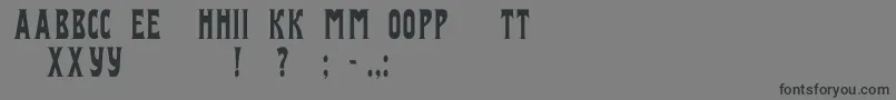 Izvestijac-fontti – mustat fontit harmaalla taustalla