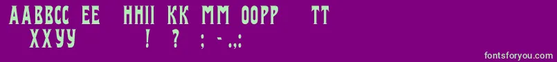 Izvestijac Font – Green Fonts on Purple Background