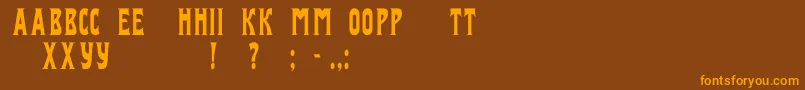 Izvestijac Font – Orange Fonts on Brown Background