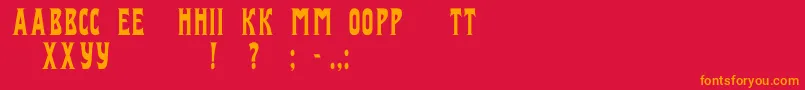 Izvestijac Font – Orange Fonts on Red Background