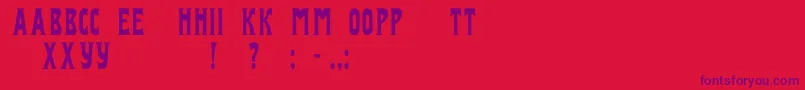 Izvestijac Font – Purple Fonts on Red Background