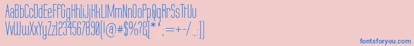 フォントLabtop – ピンクの背景に青い文字