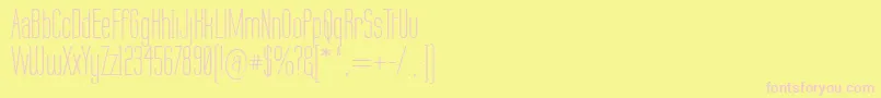 Labtop-Schriftart – Rosa Schriften auf gelbem Hintergrund
