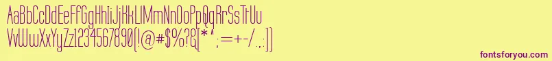 Labtop-Schriftart – Violette Schriften auf gelbem Hintergrund