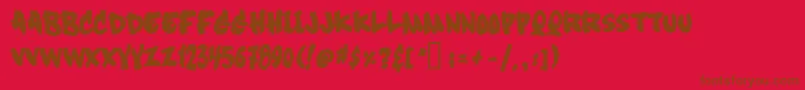 Softsugar-Schriftart – Braune Schriften auf rotem Hintergrund