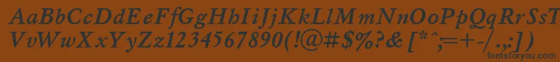 UkrainianmyslBolditalic Font – Black Fonts on Brown Background