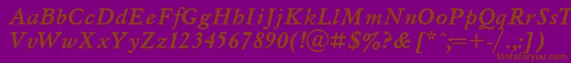 UkrainianmyslBolditalic Font – Brown Fonts on Purple Background