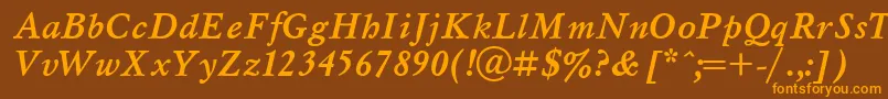 UkrainianmyslBolditalic Font – Orange Fonts on Brown Background