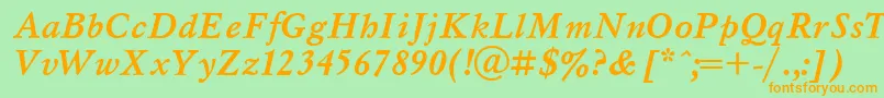 UkrainianmyslBolditalic Font – Orange Fonts on Green Background