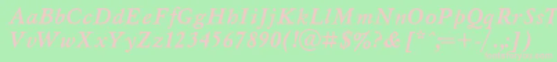 UkrainianmyslBolditalic Font – Pink Fonts on Green Background