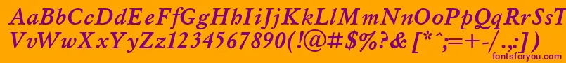 UkrainianmyslBolditalic Font – Purple Fonts on Orange Background