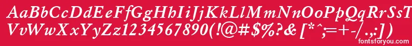 UkrainianmyslBolditalic Font – White Fonts on Red Background