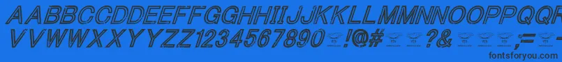 ThacoolkidzItalic Font – Black Fonts on Blue Background