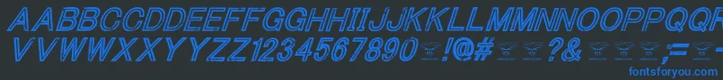 ThacoolkidzItalic Font – Blue Fonts on Black Background