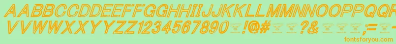 ThacoolkidzItalic Font – Orange Fonts on Green Background