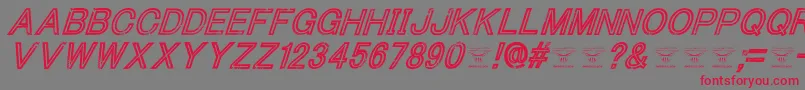 ThacoolkidzItalic Font – Red Fonts on Gray Background
