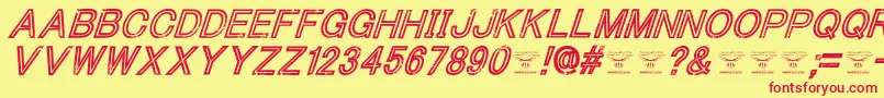 ThacoolkidzItalic Font – Red Fonts on Yellow Background