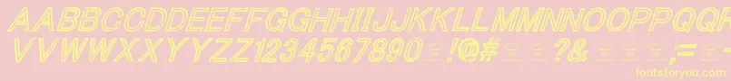 フォントThacoolkidzItalic – 黄色のフォント、ピンクの背景