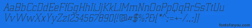 Шрифт ElectrumadfexpLightoblique – чёрные шрифты на синем фоне