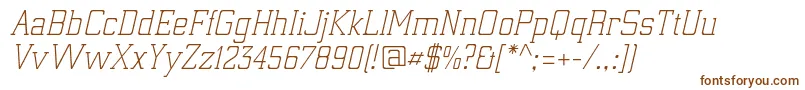 ElectrumadfexpLightoblique-fontti – ruskeat fontit valkoisella taustalla