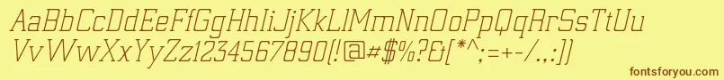 ElectrumadfexpLightoblique Font – Brown Fonts on Yellow Background