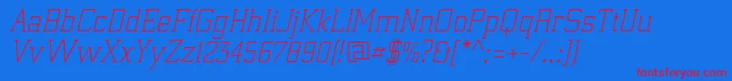 ElectrumadfexpLightoblique-fontti – punaiset fontit sinisellä taustalla