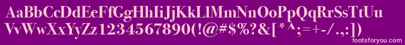 BodoniSvtytwoItcTtBold Font – Pink Fonts on Purple Background