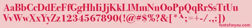 BodoniSvtytwoItcTtBold Font – Red Fonts on Pink Background