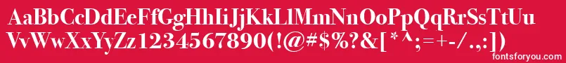 BodoniSvtytwoItcTtBold Font – White Fonts on Red Background