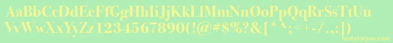 BodoniSvtytwoItcTtBold Font – Yellow Fonts on Green Background