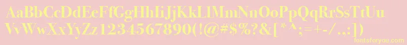 BodoniSvtytwoItcTtBold Font – Yellow Fonts on Pink Background